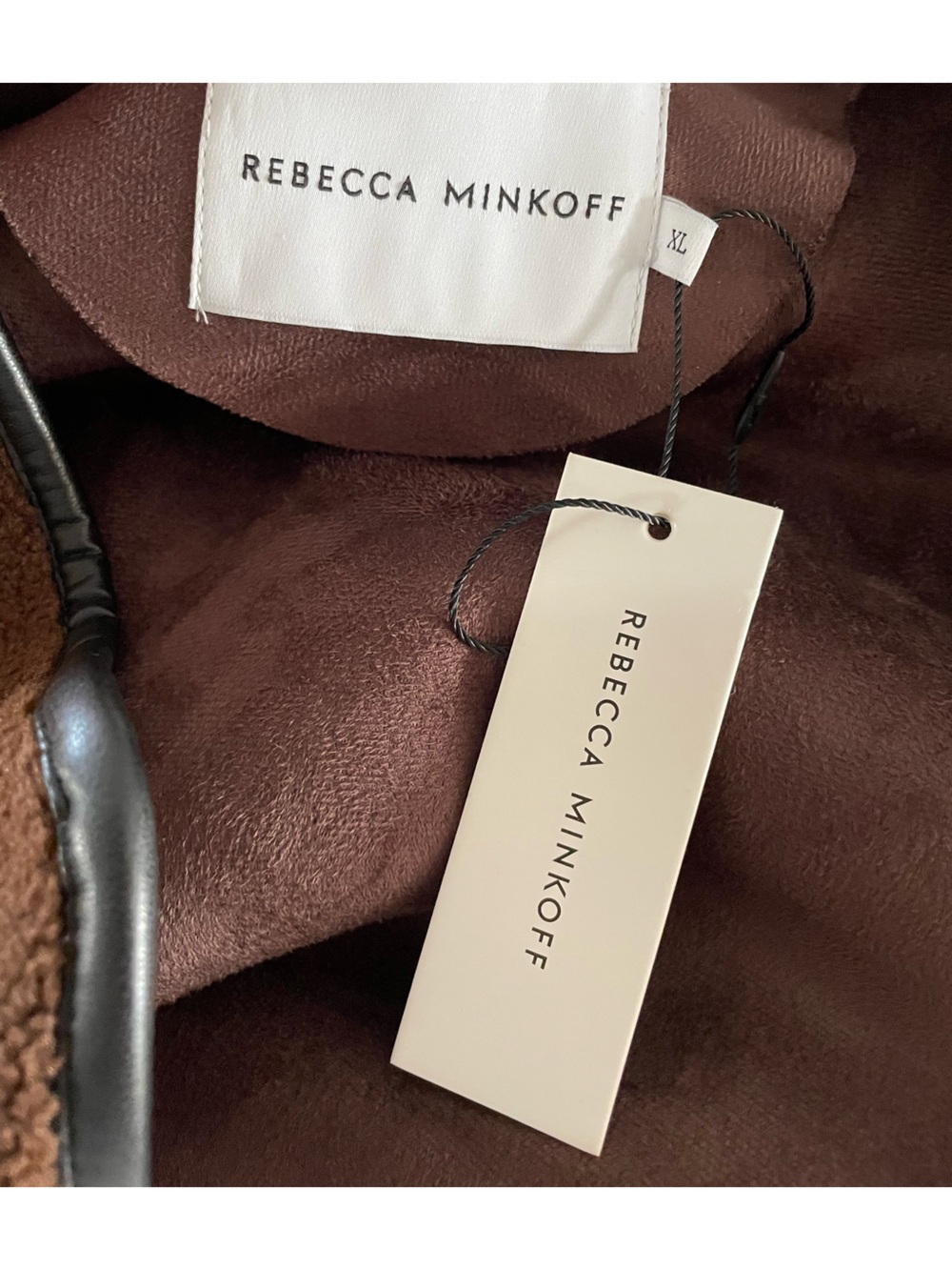 NWT Rebecca Minkoff Brown Shearling Toggle Jacket Size XL - Picture 9 of 11